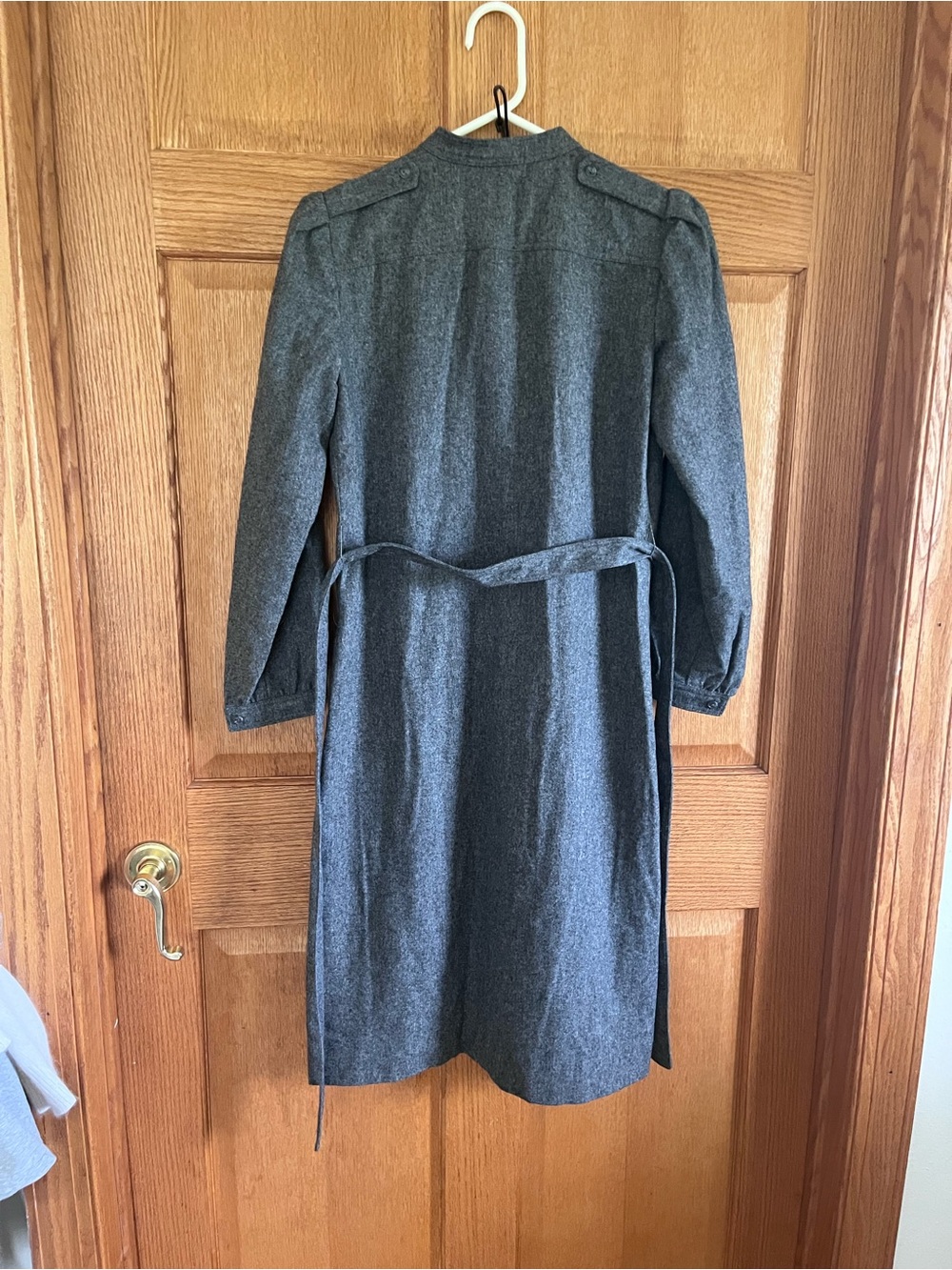 Vintage Union made wool Kappa Dark Gray Long Shirt Dress with Belt - Picture 4 of 4